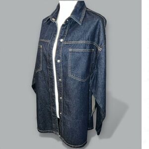 Blue Denim Oversized Shirt, Jacket / Shacket, NEW